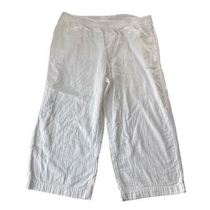 Old Navy Wide Leg Pants Womens‎ 2X White High Rise Pull On Beachy Casual Resort
